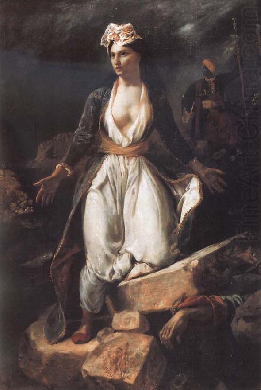Greece on the Ruins of Missolonghi, Eugene Delacroix